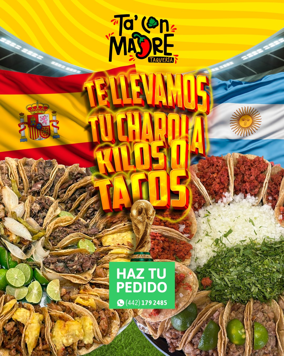 Promoción de tacos y kilos para el fútbol