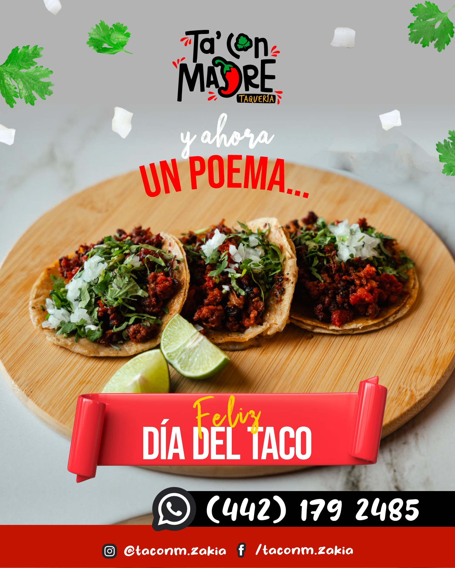 Promoción del Día del Taco de Ta' Con Madre
