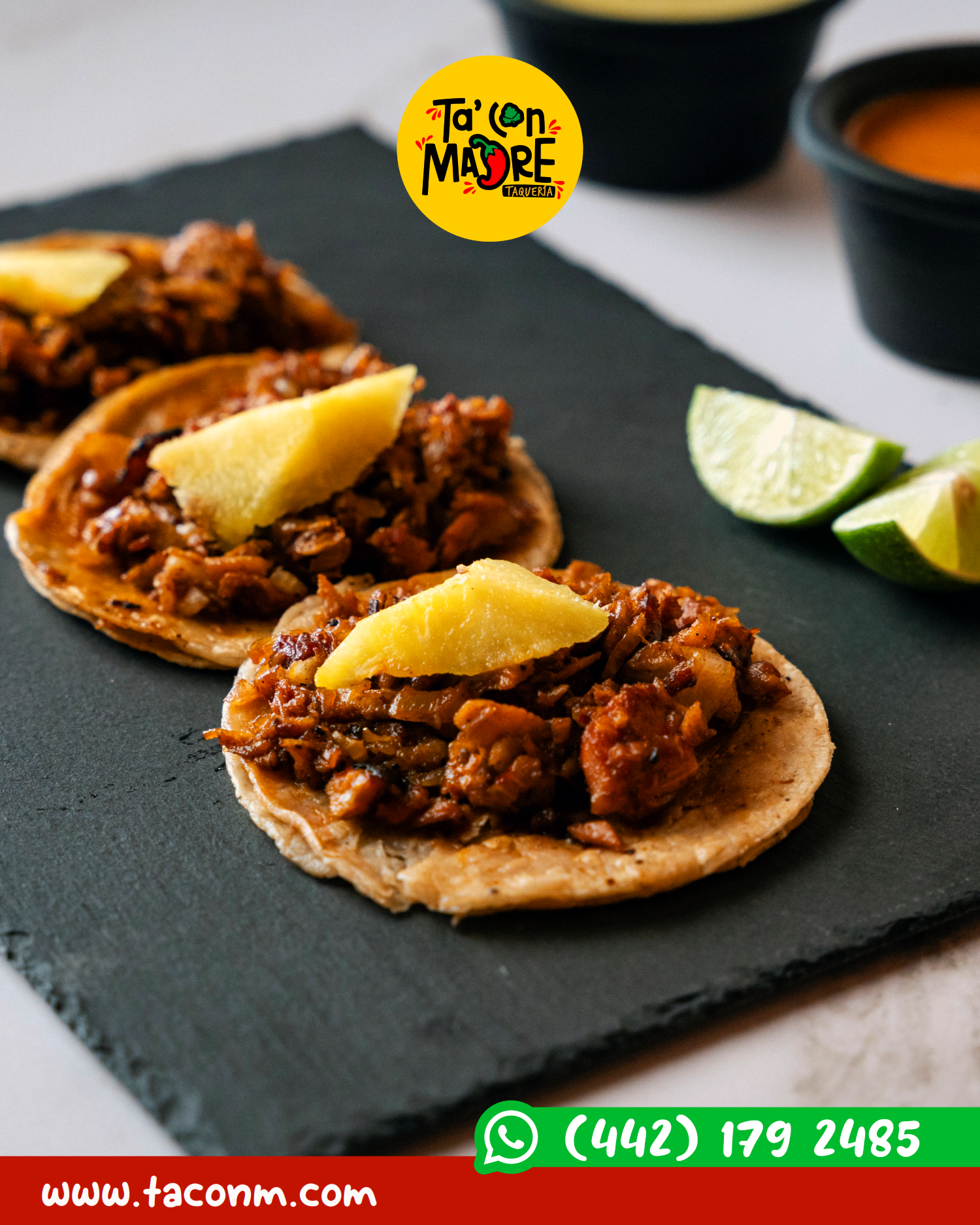 Tacos con piña de Ta' Con Madre
